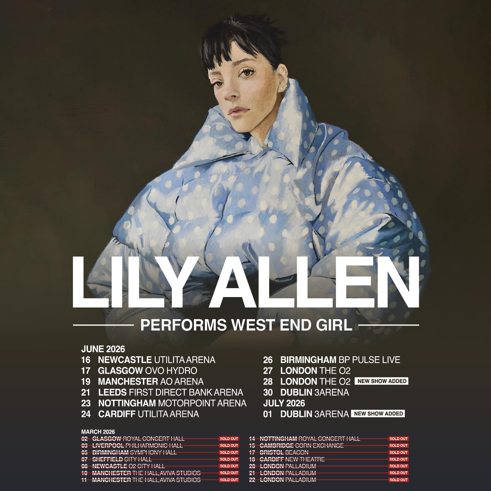 Lily Allen West End Girl Tour Poster 2026